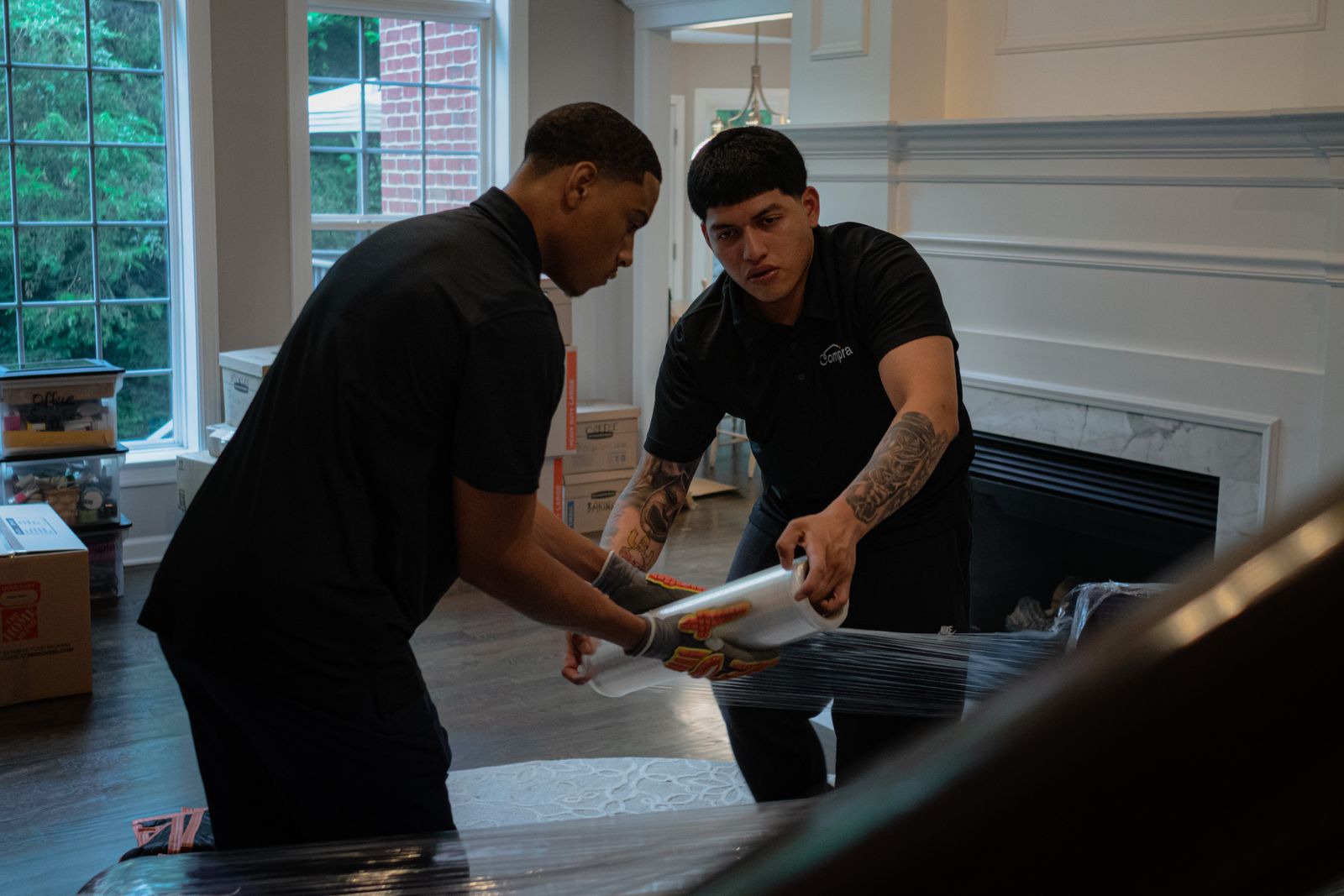 Professional movers loading truck